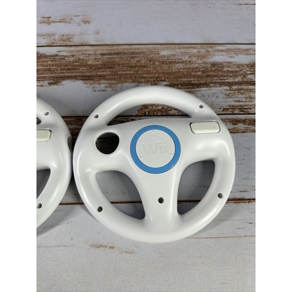 2x Genuine OEM Mario Kart Racing Steering Wheel Nintendo Wii Game Controller - Picture 3 of 5